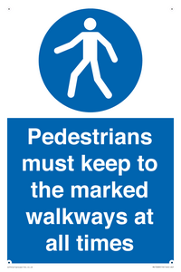 Pedestrians must keep to the marked walkways at all times